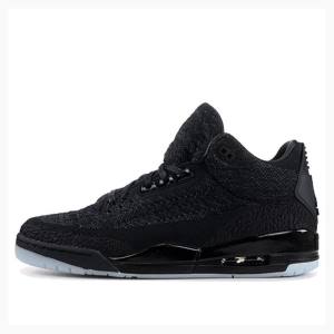 Nike Flyknit Anthracite Basketsko Air Jordan 3 Herre Svarte | JD-560WZ