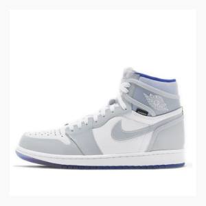 Nike HI Zoom Air Racer Basketsko Air Jordan 1 Herre Hvite Blå | JD-039LF