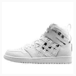 Nike High Cargo 'Metallic Silver' Basketsko Air Jordan 1 Herre Hvite | JD-697MP