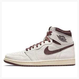 Nike High OG A Ma Maniere Basketsko Air Jordan 1 Herre Brune Hvite | JD-368EG