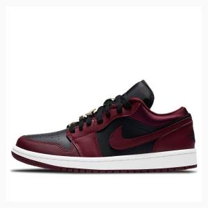 Nike Low Joggesko Air Jordan 1 Dame Rød Svarte | JD-128QL