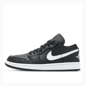 Nike Low Joggesko Air Jordan 1 Dame Svarte Hvite | JD-265EV