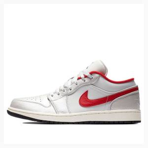 Nike Low 'Night Track' Joggesko Air Jordan 1 Herre Hvite Rød | JD-617NB