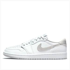 Nike Low OG Neutral Joggesko Air Jordan 1 Dame Hvite | JD-743UB