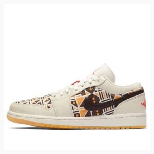 Nike Low Quai 54 Joggesko Air Jordan 1 Herre Hvite Brune | JD-140LU