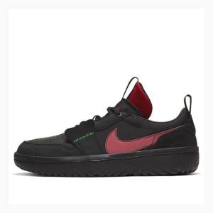 Nike Low React Fearless Joggesko Air Jordan 1 Herre Svarte | JD-654BO