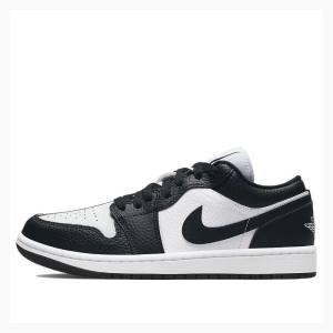 Nike Low SE Homage Joggesko Air Jordan 1 Dame Hvite Svarte | JD-805BN