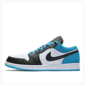 Nike Low SE Laser Joggesko Air Jordan 1 Herre Svarte Blå | JD-918RX