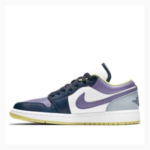 Nike Low SE Mismatched - Purple Magenta Joggesko Air Jordan 1 Dame Multicolor | JD-647HU