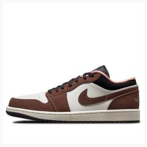 Nike Low SE Mocha Joggesko Air Jordan 1 Herre Hvite Brune | JD-904CU