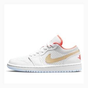 Nike Low SE 'White Sesame' Joggesko Air Jordan 1 Dame Hvite Gull | JD-120UE