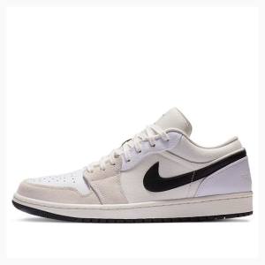 Nike Low Sail Joggesko Air Jordan 1 Herre Hvite Beige Svarte | JD-964OF