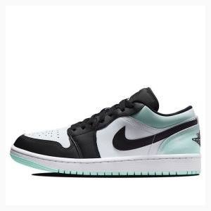 Nike Low Tie-Dye Joggesko Air Jordan 1 Herre Hvite Svarte Grønn | JD-826LQ