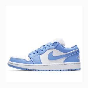 Nike Low UNC UNC Joggesko Air Jordan 1 Dame Blå | JD-715DU