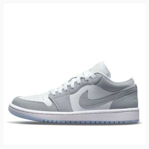 Nike Low Wolf Joggesko Air Jordan 1 Dame Grå | JD-458RS