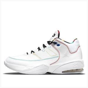 Nike Max Aura 3 Basketsko Air Jordan Herre Hvite Svarte Rød | JD-510TG