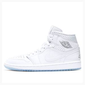 Nike Mid Basketsko Air Jordan 1 Dame Hvite | JD-537GS