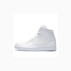 Nike Mid Basketsko Air Jordan 1 Dame Hvite | JD-814JZ