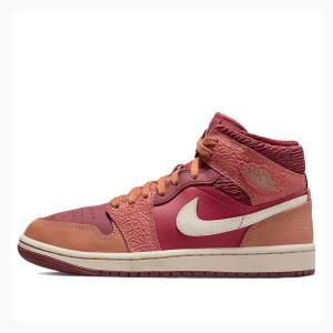 Nike Mid Basketsko Air Jordan 1 Dame Rød | JD-317TC