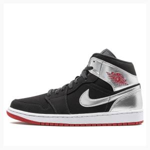 Nike Mid Johnny Kilroy Basketsko Air Jordan 1 Herre Svarte Sølv | JD-074GJ