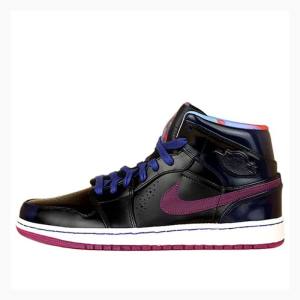 Nike Mid Nouveau Year of the Horse Basketsko Air Jordan 1 Herre Svarte Blå Lilla | JD-302RP