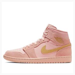 Nike Mid SE Basketsko Air Jordan 1 Herre Korall Gull | JD-852QJ