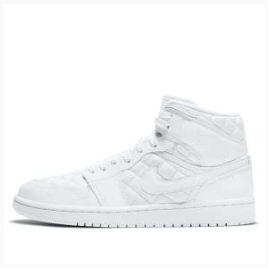 Nike Mid SE Quilted Basketsko Air Jordan 1 Dame Hvite | JD-057IX