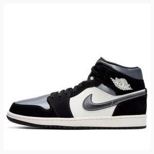 Nike Mid SE Smoke Basketsko Air Jordan 1 Herre Svarte Grå | JD-528RW