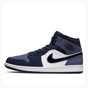 Nike Mid Sanded Basketsko Air Jordan 1 Herre Lilla | JD-439HK