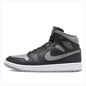 Nike Mid Shadow Basketsko Air Jordan 1 Dame Svarte Grå | JD-629RZ