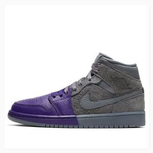 Nike Mid Sheila Rashid - Unite Basketsko Air Jordan 1 Dame Grå Lilla | JD-276DW