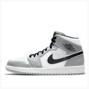 Nike Mid Smoke Basketsko Air Jordan 1 Herre Grå Svarte | JD-065RB