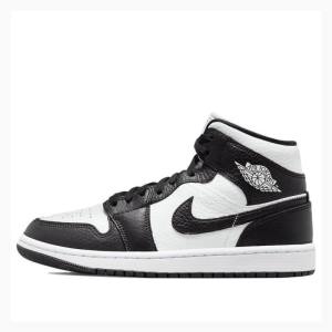 Nike Mid Split Basketsko Air Jordan 1 Dame Svarte Hvite | JD-451JF