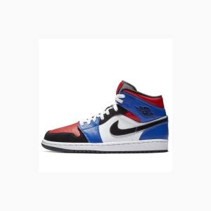 Nike Mid Top 3 Basketsko Air Jordan 1 Herre Rød Blå | JD-315NQ