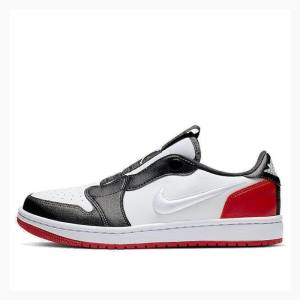 Nike RET Low Slip Joggesko Air Jordan 1 Dame Hvite Rød Svarte | JD-218BZ