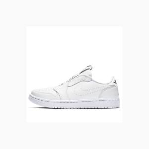 Nike RET Low Slip Joggesko Air Jordan 1 Dame Hvite | JD-768HO