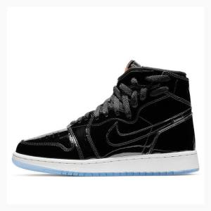 Nike Rebel XX 'Black Patent' Basketsko Air Jordan 1 Dame Svarte | JD-812TG