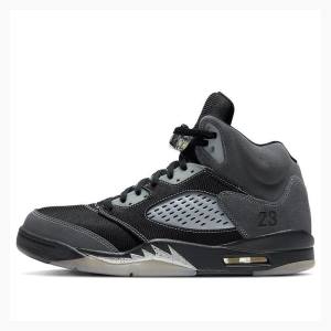 Nike Retro Anthracite Basketsko Air Jordan 5 Herre Svarte Grå | JD-736PB