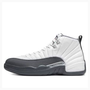 Nike Retro Basketsko Air Jordan 12 Herre Hvite Mørke Grå | JD-604UW