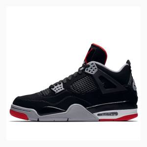 Nike Retro Bred Basketsko Air Jordan 4 Herre Svarte Rød | JD-345HV