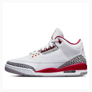 Nike Retro Cardinal Basketsko Air Jordan 3 Herre Hvite Rød | JD-532EO