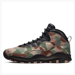 Nike Retro Desert Camo Basketsko Air Jordan 10 Herre Brune Grønn | JD-950DN