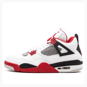 Nike Retro Fire Basketsko Air Jordan 4 Herre Hvite Rød | JD-519VB