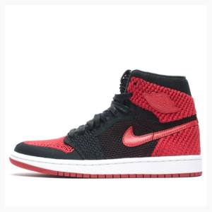 Nike Retro Flyknit Banned - Bred Basketsko Air Jordan 1 Herre Rød Svarte | JD-794VK