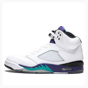 Nike Retro Grape Basketsko Air Jordan 5 Herre Hvite Lilla | JD-850WE