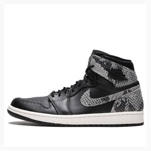 Nike Retro HI PRM Snake - Phantom Basketsko Air Jordan 1 Dame Svarte Grå | JD-038SW