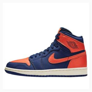 Nike Retro HI PRM Void Basketsko Air Jordan 1 Dame Blå Oransje | JD-972VI