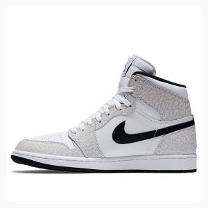 Nike Retro High Elephant Print Basketsko Air Jordan 1 Herre Hvite Svarte | JD-864DA