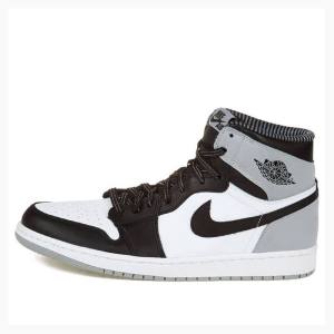 Nike Retro High OG Baron Basketsko Air Jordan 1 Herre Svarte Hvite Grå | JD-740NV