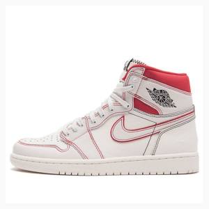 Nike Retro High OG Sail Phantom Basketsko Air Jordan 1 Herre Hvite Rød | JD-915BS